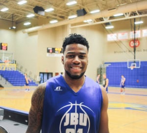 KENZIE MEEKER/ TheThreefoldAdvocate Brent Toussaint grew up playing basketball in a small Louisiana town. He took a gap year after high school and landed at John Brown University.