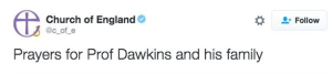 Tweet from Church of England