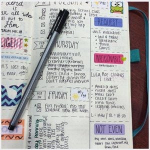 Emily Burney’s bullet journal