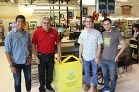 Submitted by CLAYTON ANDERSON John Brown University students created an app called YellowCrate which alerts shoppers to local pantries’ needed items when they enter a grocery store. Shoppers can then drop off the pantry items at a yellow crate in the store.